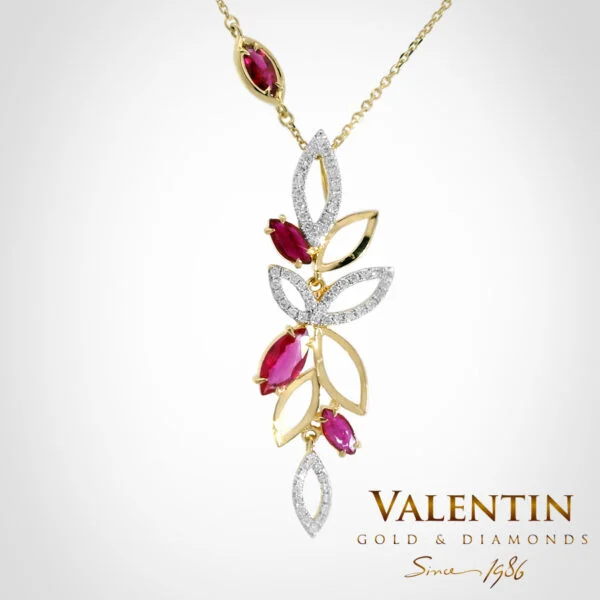 Marquise Ruby Gold Pendant 6796 – yellow gold
