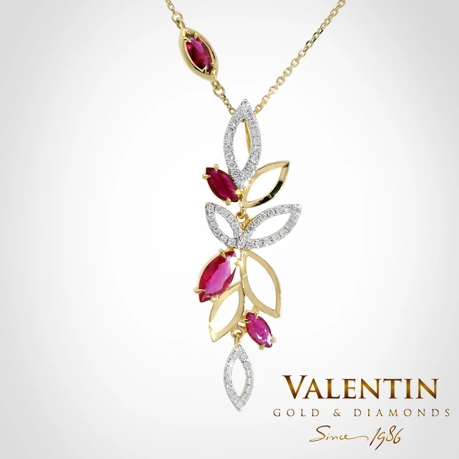 Marquise Ruby Gold Pendant 6796 – yellow gold