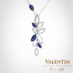 Златен медальон Marquise Sapphire 6796 – бяло злато