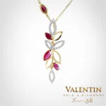 Златен медальон Marquise Ruby 6796 – жълто злато