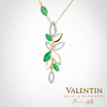 Златен медальон Marquise Emerald 6796 – жълто злато
