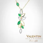 Златен медальон Marquise Emerald 6796 – жълто злато