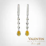 Pear with Diamonds FVY Gold Earrings 7630-2 – white gold