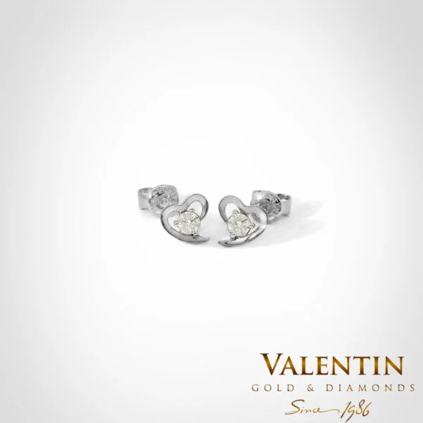 Open Heart Gold Earrings 7610 – white gold