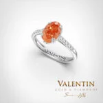 Red Oval Lab Engagement Ring 4774 – white gold