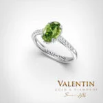 Engagement Ring Green Oval Lab 4774