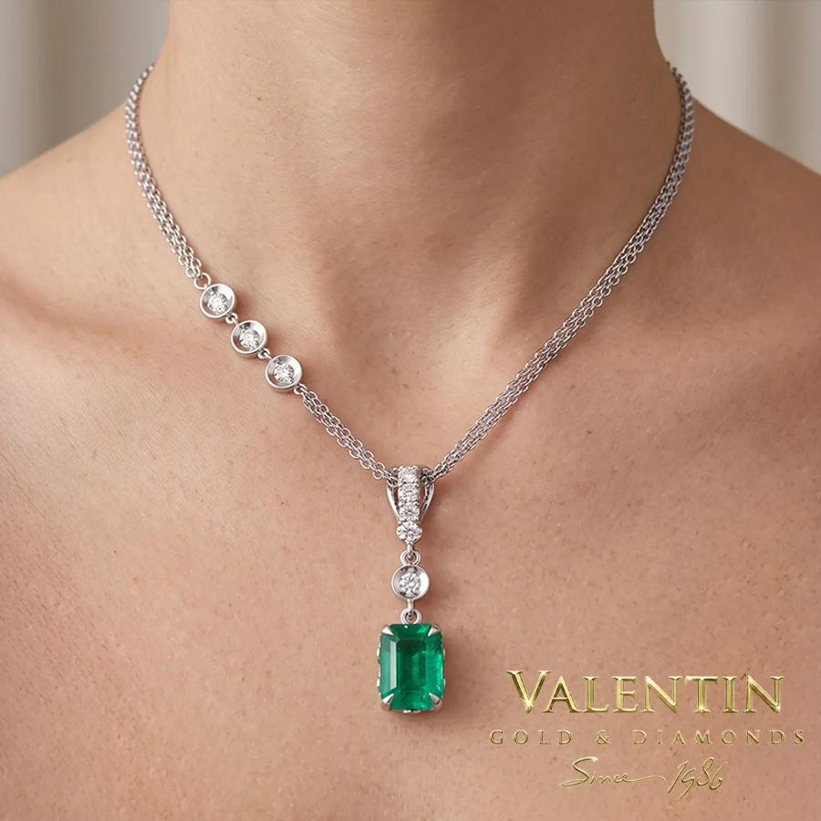 Green Adore Gold Pendant 6957 – white gold