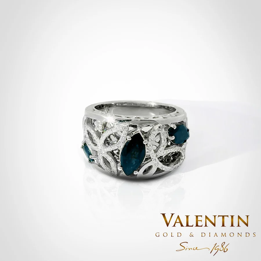 Marquise Sapphire Gold Ring 4181 – white gold