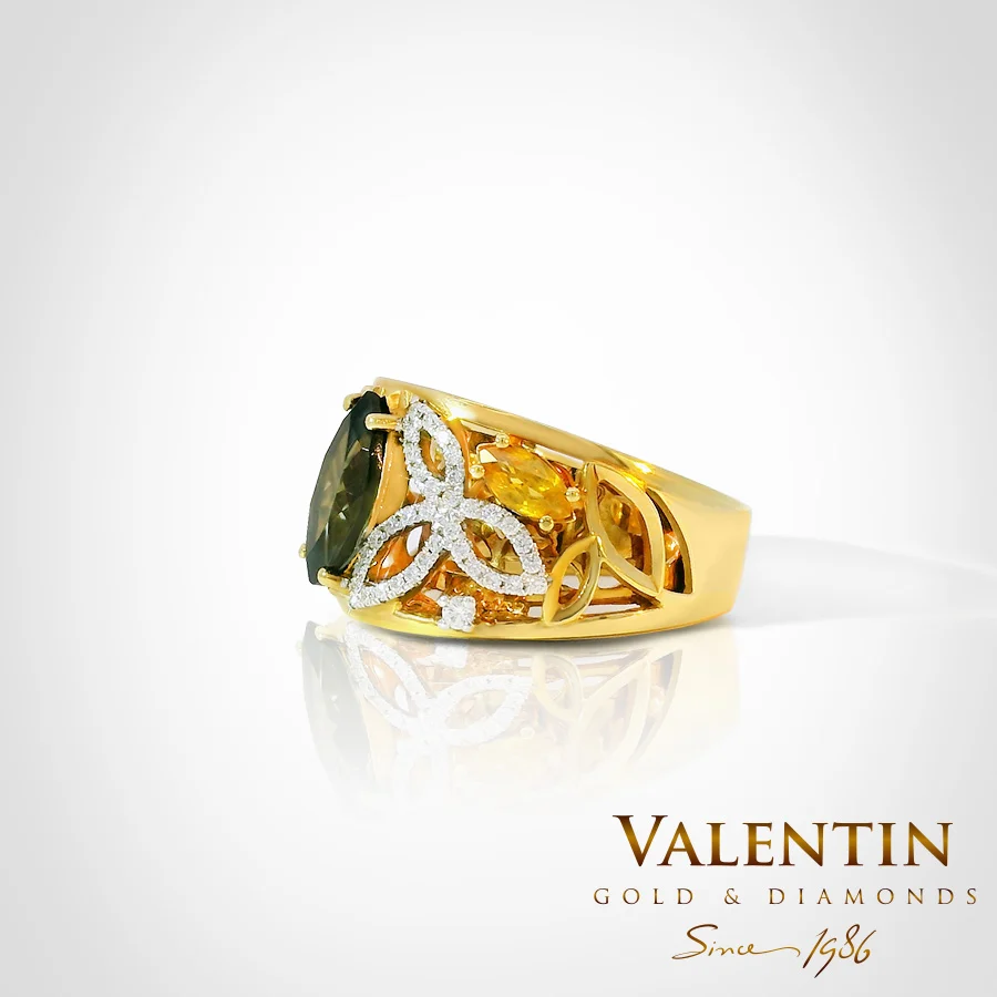 Marquise Tourmaline Gold Ring 4181 – yellow gold