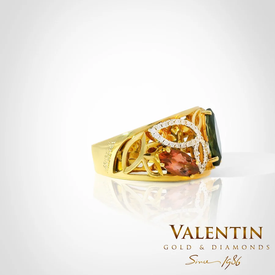 Marquise Tourmaline Gold Ring 4181 – yellow gold