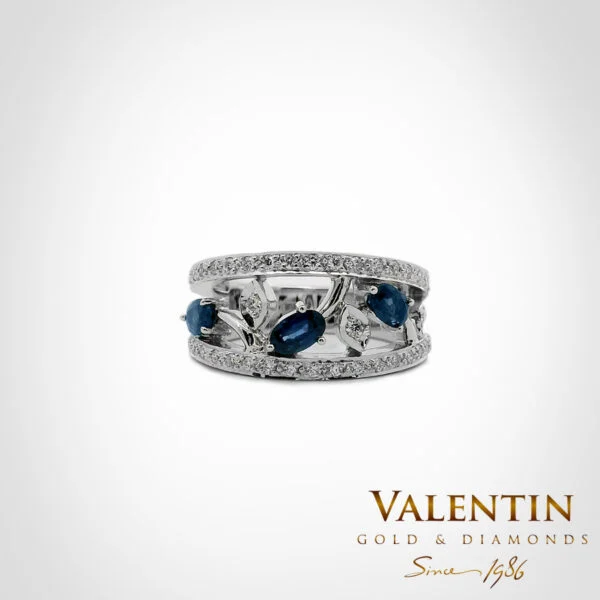 Oval Sapphire Gold Ring 4070 – white gold