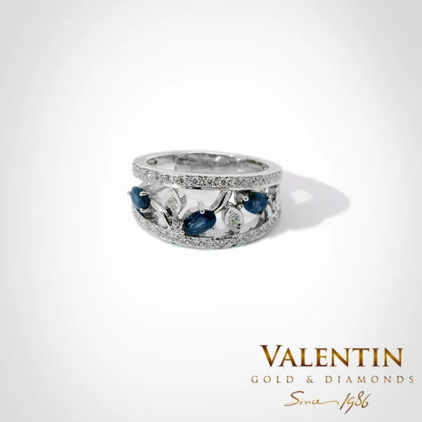 Oval Sapphire Gold Ring 4070 – white gold