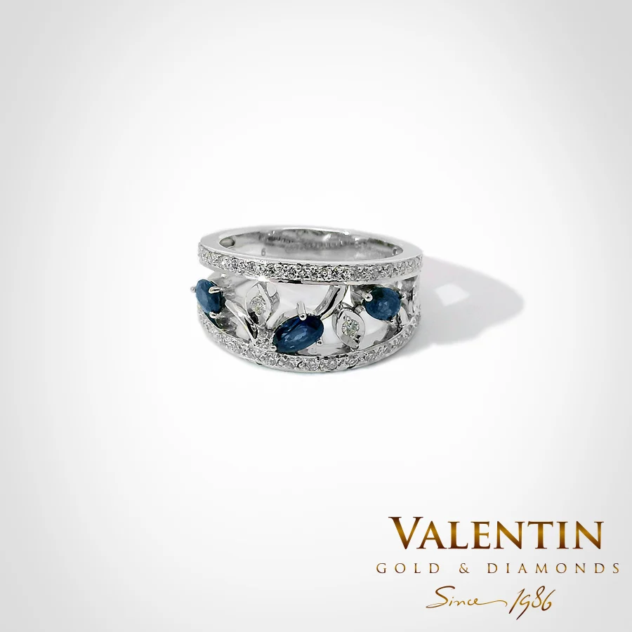 Oval Sapphire Gold Ring 4070 – white gold