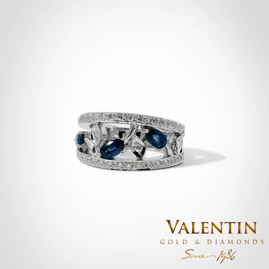Oval Sapphire Gold Ring 4070 – white gold