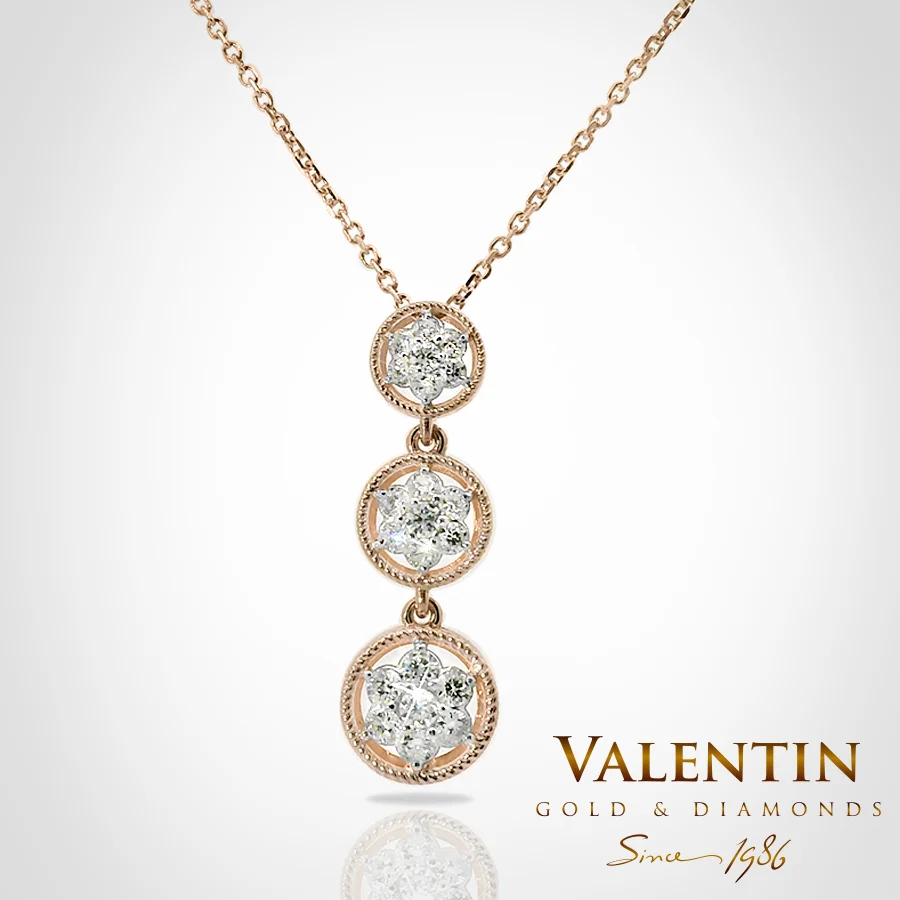 6959 Pink 0.37ct Shine like a star Gold Pendant 6959-2 – rose gold