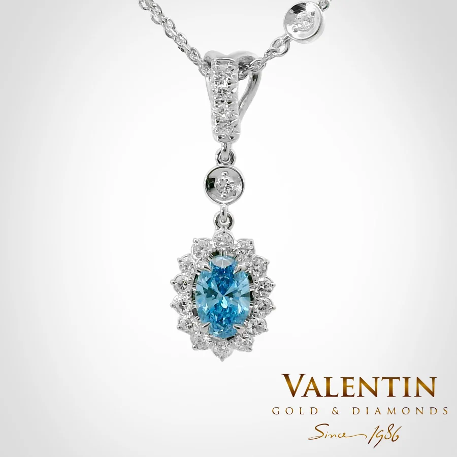 Blue Elegance Rosette Gold Pendant 7x5 6909 – white gold