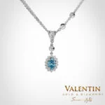 Златен медальон Blue Elegance Rosette 7x5 6909 – бяло злато