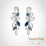 Marquise Sapphire Gold Earrings 7170 – white gold