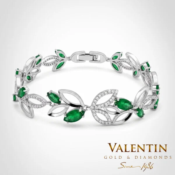 Дамска Златна Гривна Marquise Emerald 8236 - Image 1