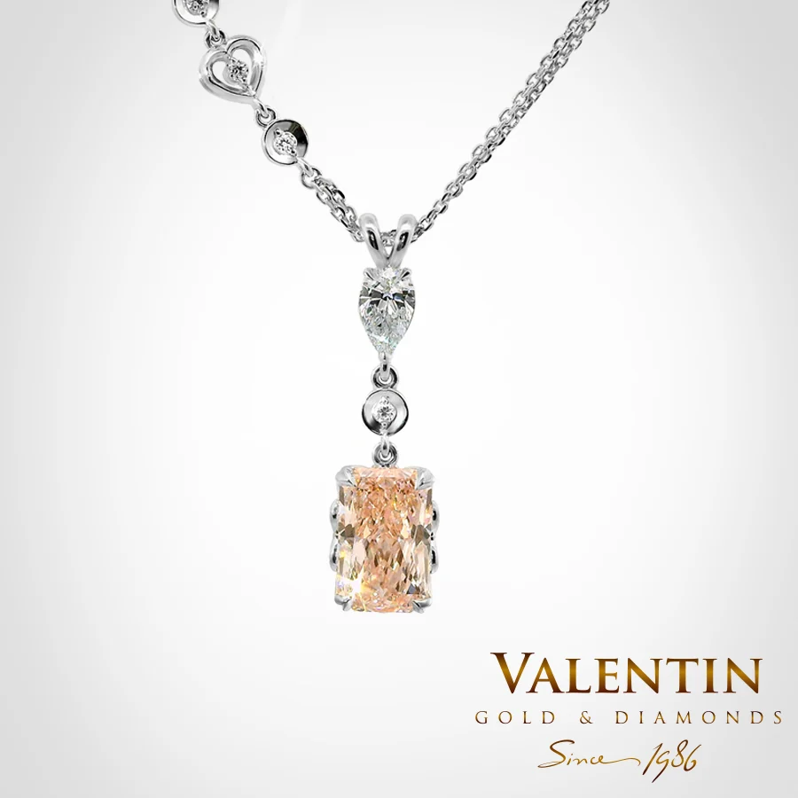 6955 1 2 W 3.02 FVPink Pink Diamond Gold Pendant 6955-1