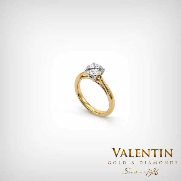 Lab Engagement Ring 4729 – yellow gold