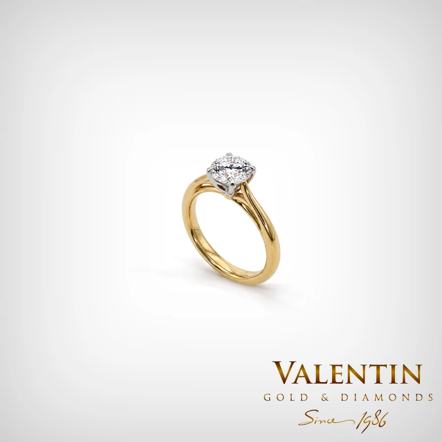 Lab Engagement Ring 4729 – yellow gold