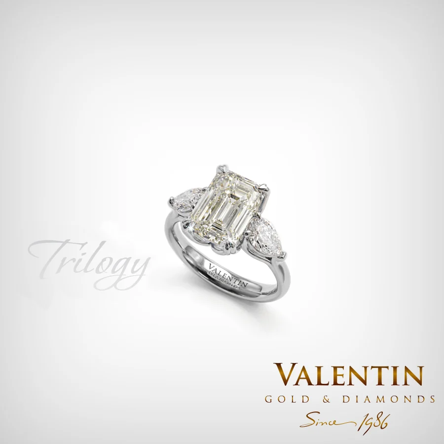 Златен пръстен Soft Yellow Emerald Diamond Lab 4766