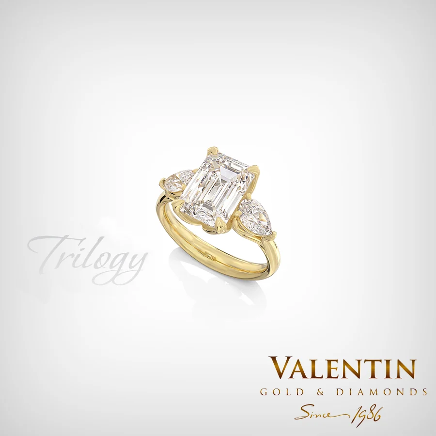 Emerald Diamond Lab Gold Ring 4766
