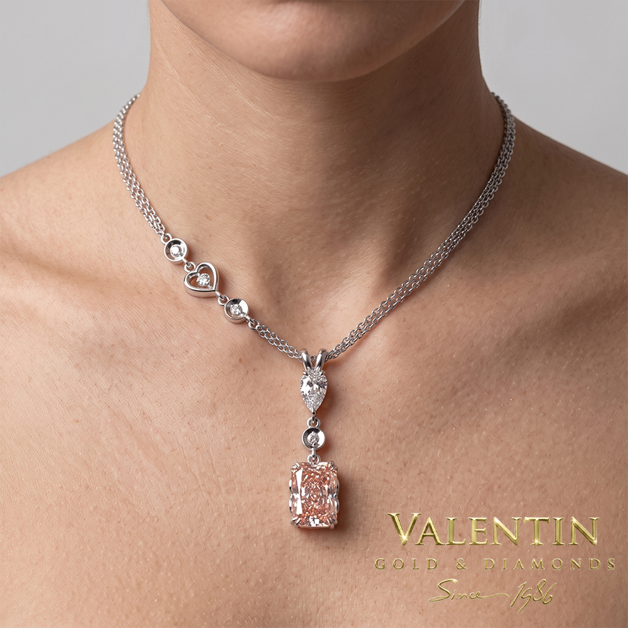 Pink Diamond Gold Pendant 6955-1