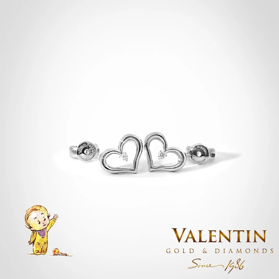 Children's Gold Earrings 7543 – white gold