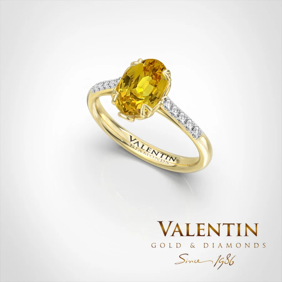 Годежен пръстен Yellow Sapphire Oval 4774