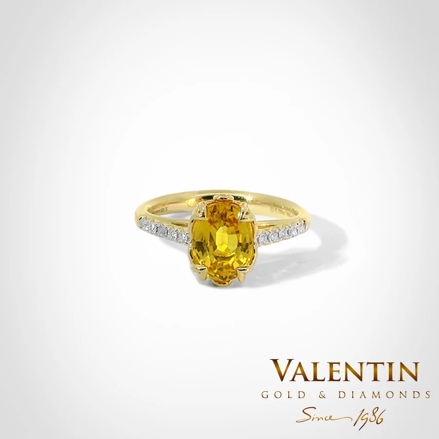 Engagement Ring Yellow Sapphire Oval 4774