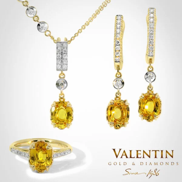 Yellow Sapphire Oval Gold Pendant 6958