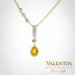 Златен медальон Yellow Sapphire Oval 6958