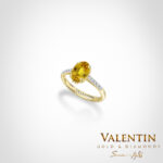 Engagement Ring Yellow Sapphire Oval 4774