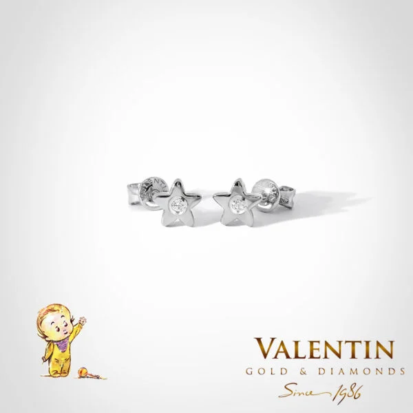 Children's Gold Earrings 7321 – white gold
