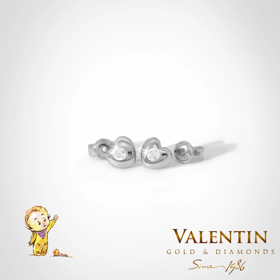 Children's Gold Earrings 7322 – white gold