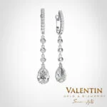 Златни обеци Pear with Diamonds 7630-2 – бяло злато