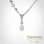 Diamond Emerald Gold Pendant 6957 – white gold