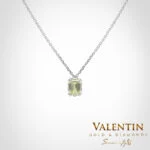Diamond Emerald Gold Pendant 6960 – white gold