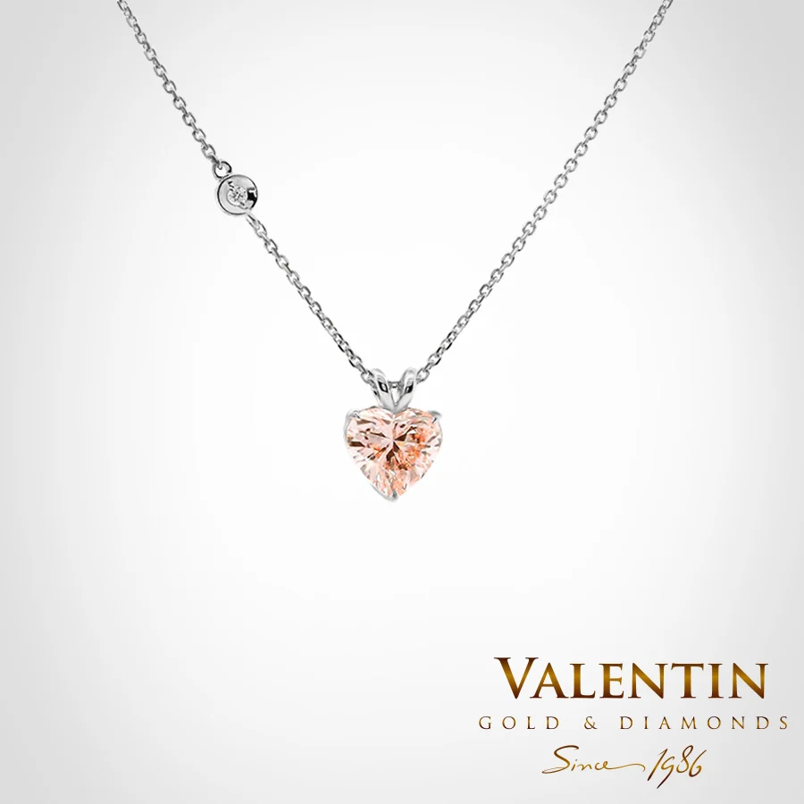 Pink Heart Gold Pendant 6961