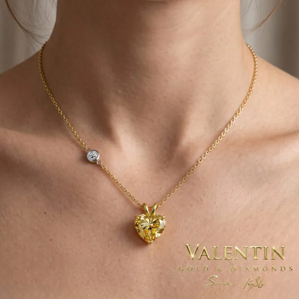 Yellow Heart Gold Pendant 6961