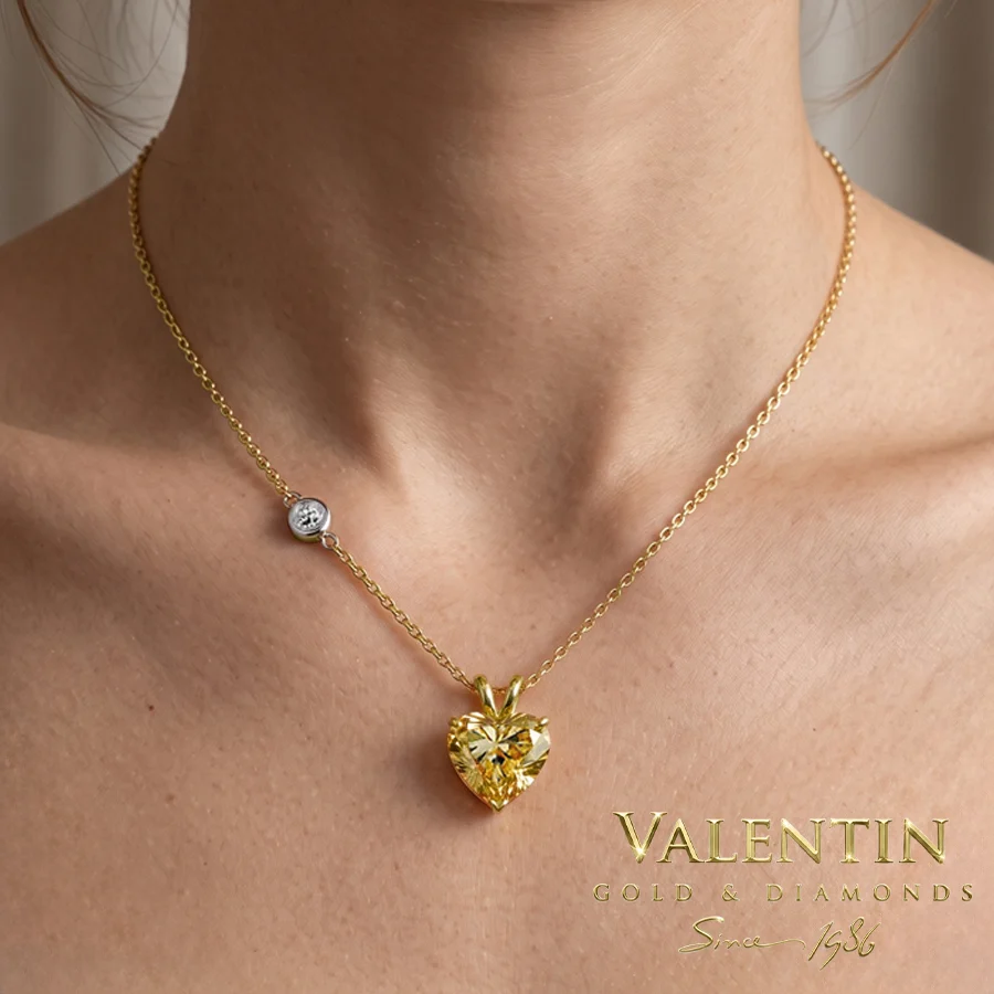 Yellow Heart Gold Pendant 6961