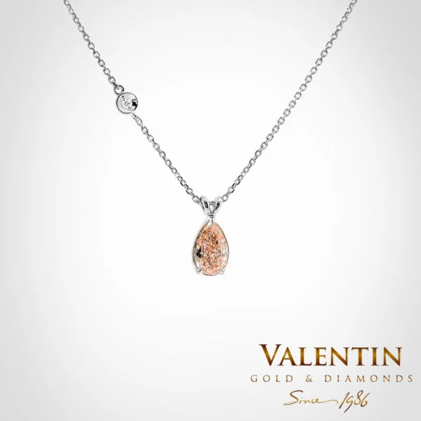 Pink Pear Gold Pendant 6962