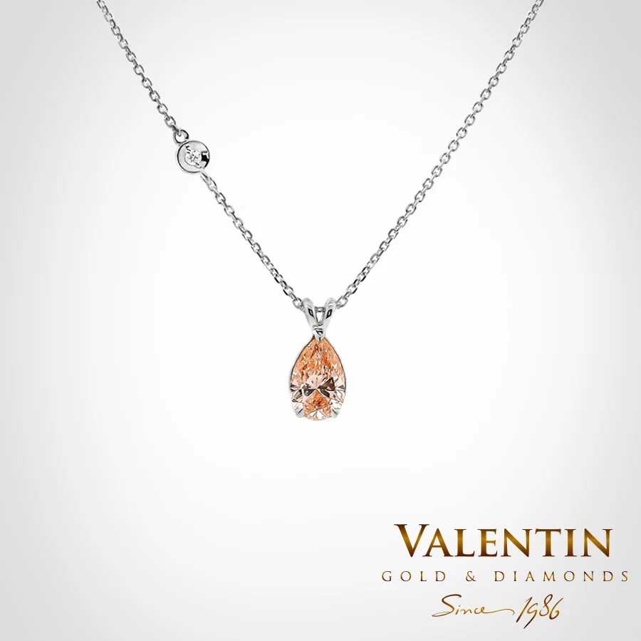 Pink Pear Gold Pendant 6962