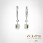 Diamond Emerald Gold Earrings 7631 – white gold