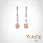 Pink Radiant Gold Earrings 7631