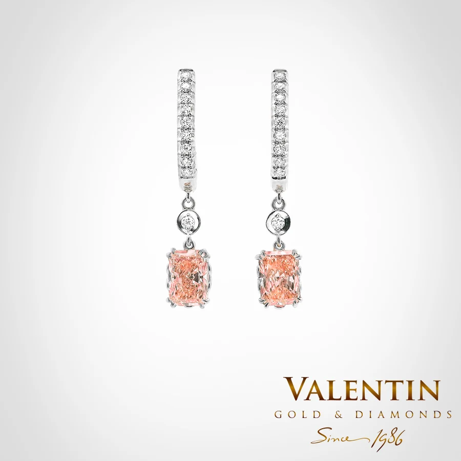 Pink Radiant Gold Earrings 7631