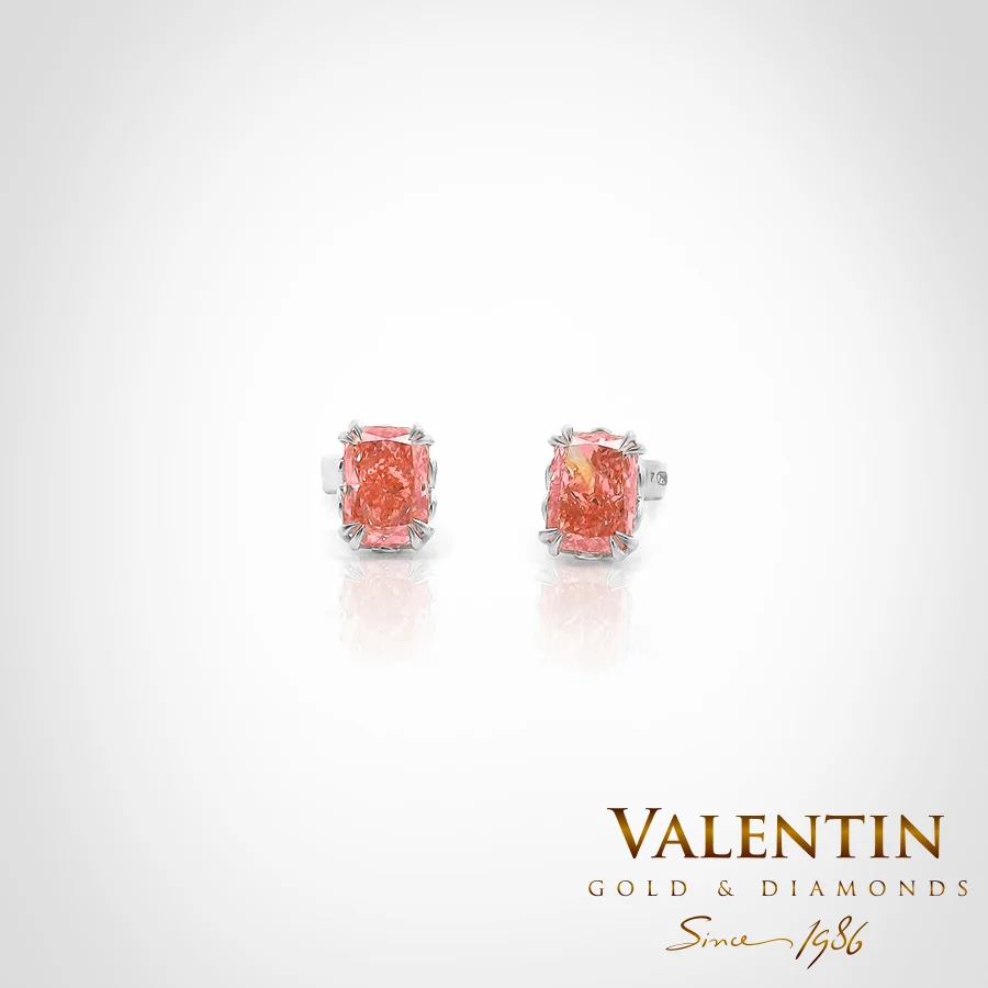 Pink Radiant Gold Earrings 7633