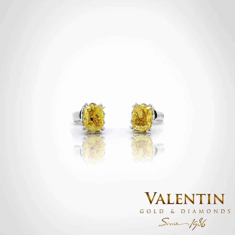 Yellow Radiant Gold Earrings 7633